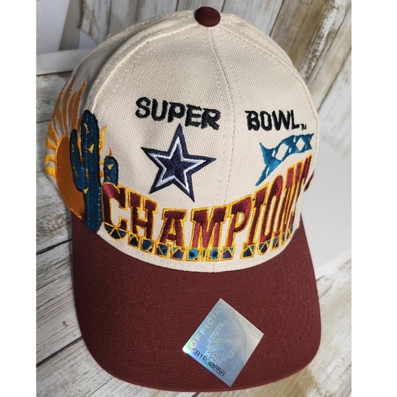Vintage 1996 Dallas Cowboys Super Bowl XXX Champions Cap Desert Patch Logo New - Picture 8 of 8